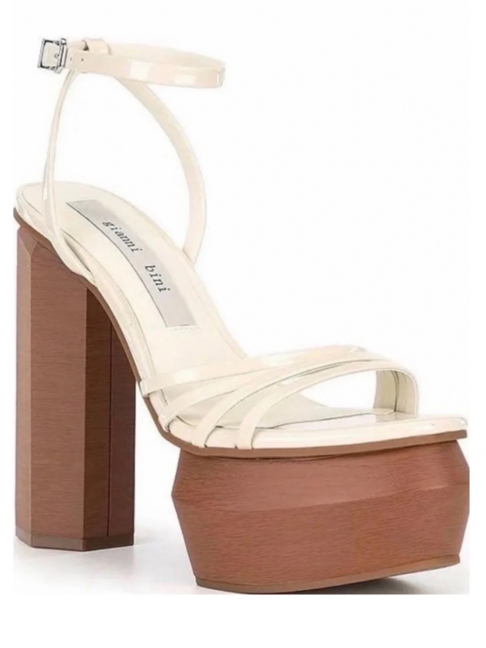 NWT Gianni Bini Parrish Cream Patent Platform Sandals Sz 8,5